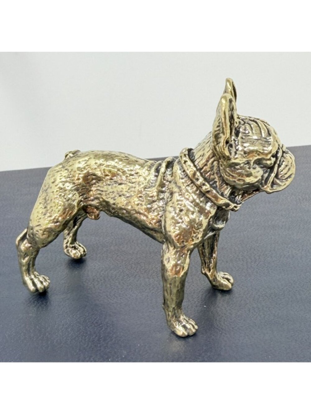 Brass French Bulldog Figurine Miniature Loyalty Totem Altar Decor 1970s Style - Picture 4 of 5